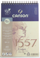 CANSON 1557 SPIRAL SKETCH PAD A5 120 GSM 50 SHEETS - Al Masam Stationery LLC